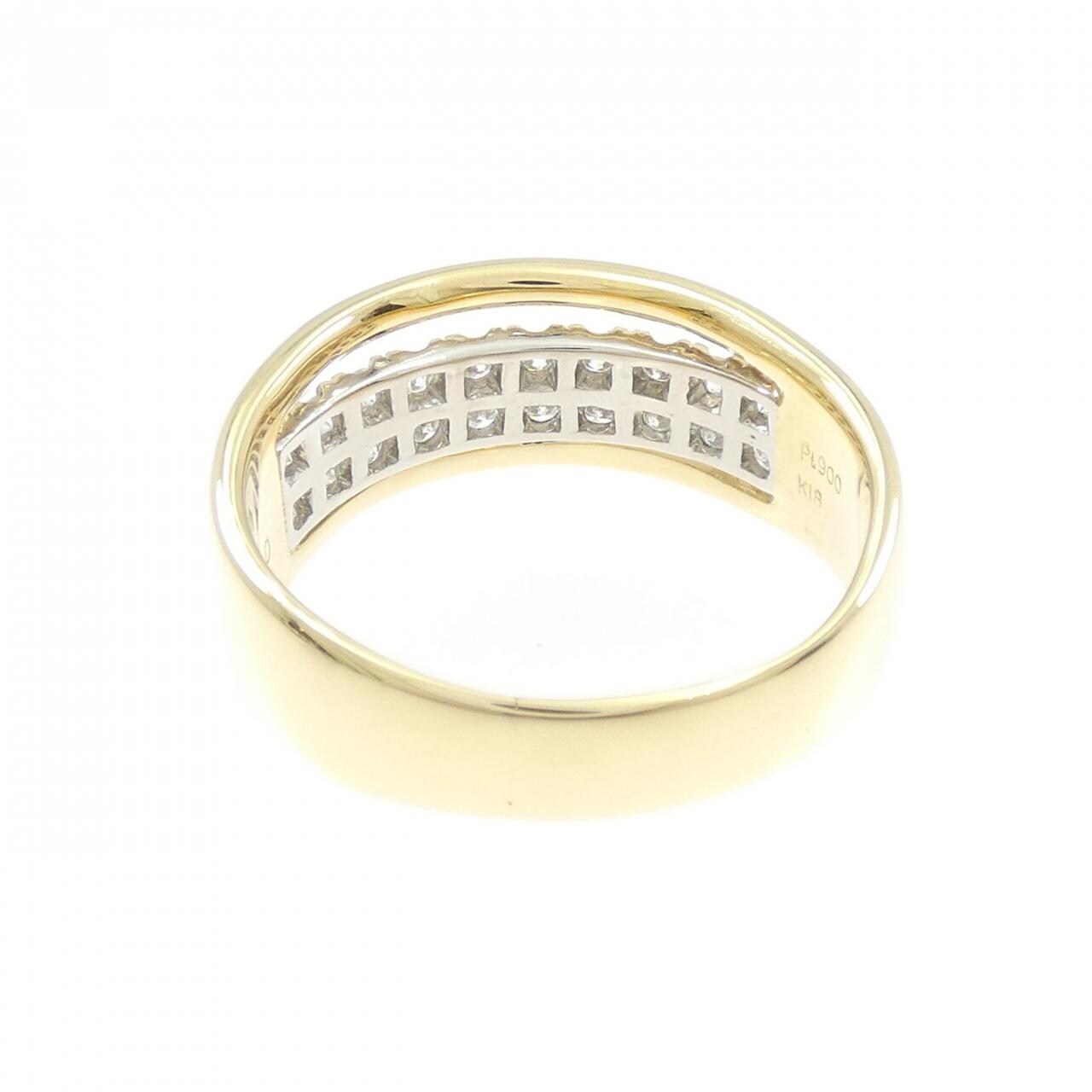 K18YG/PT900 ダイヤモンド リング 0.50CT