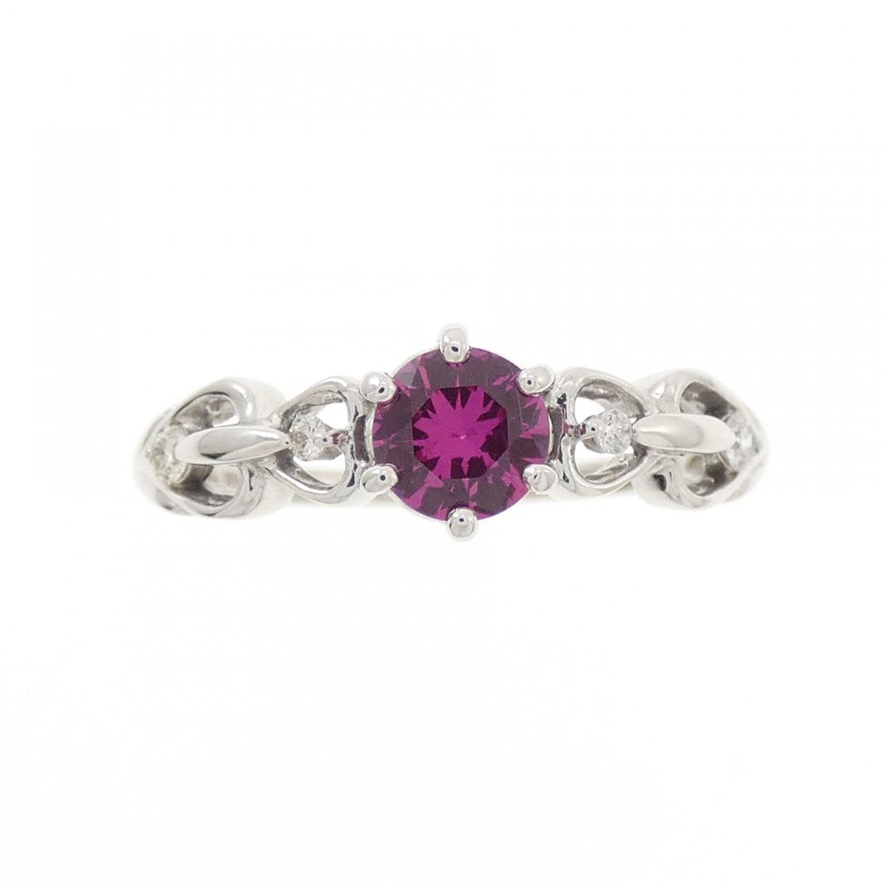 K18WG ルビー リング 0.45CT