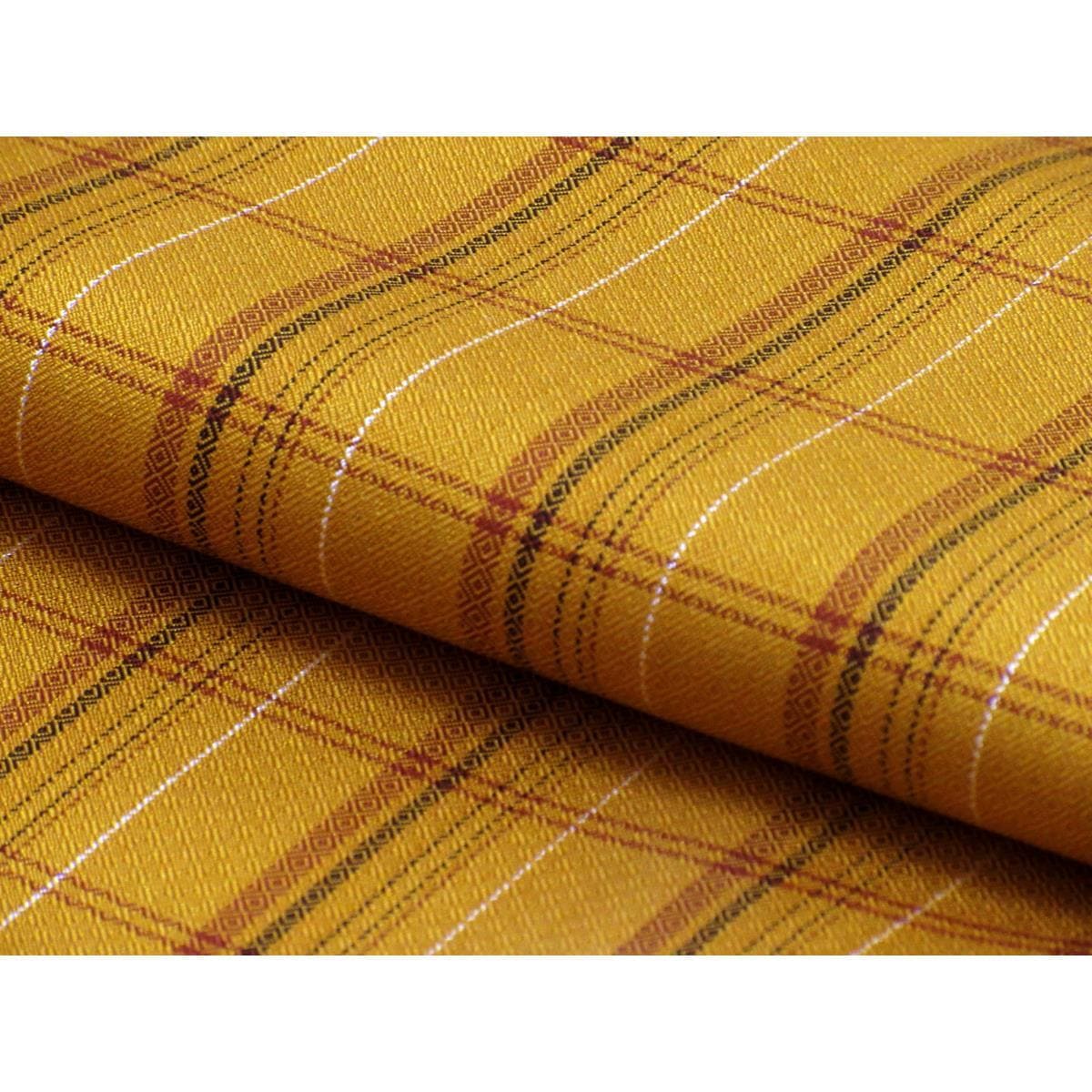 【未使用品】紬　黄八丈　証紙付　まるまなこ