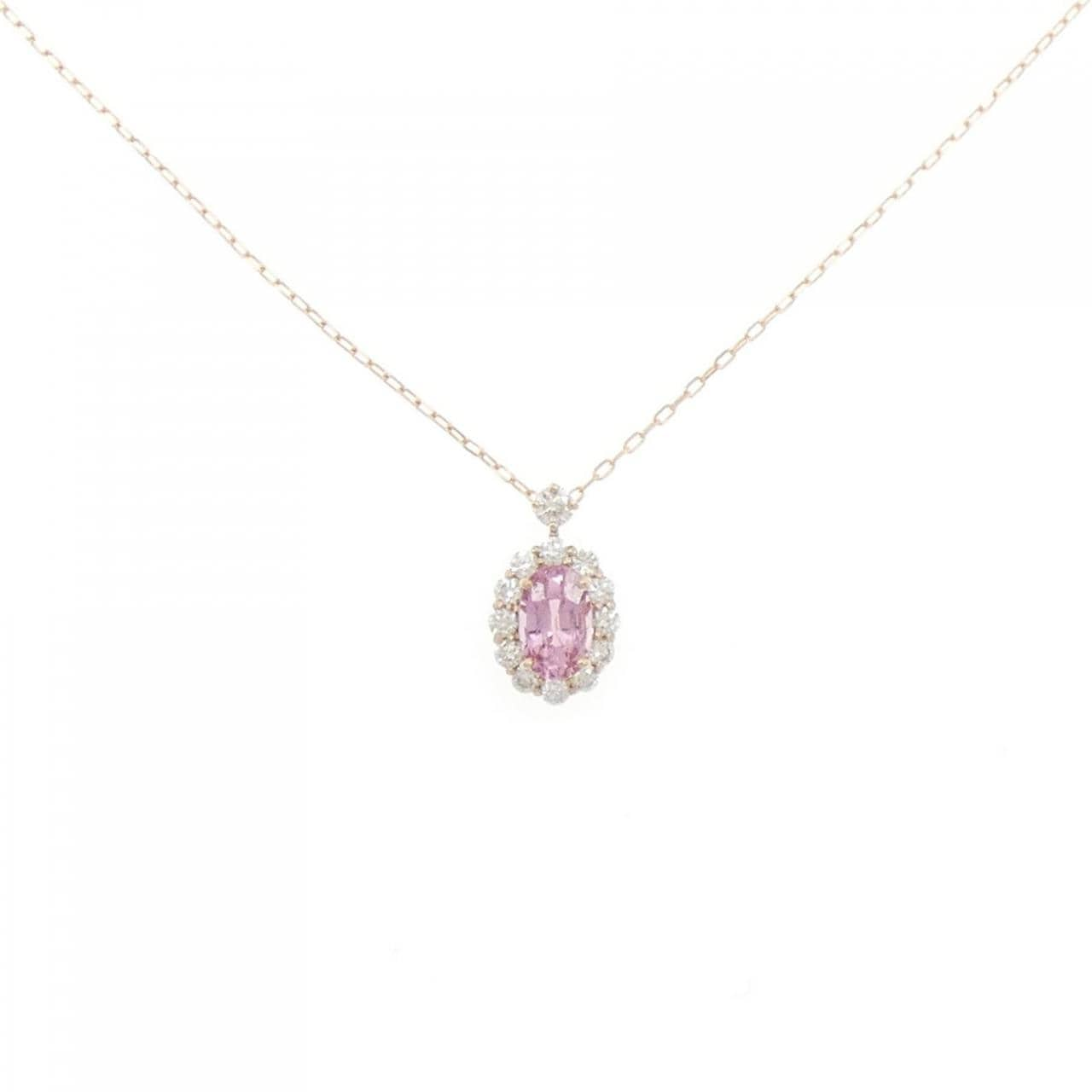 [BRAND NEW] K18PG Padparadscha Sapphire Necklace 0.475CT