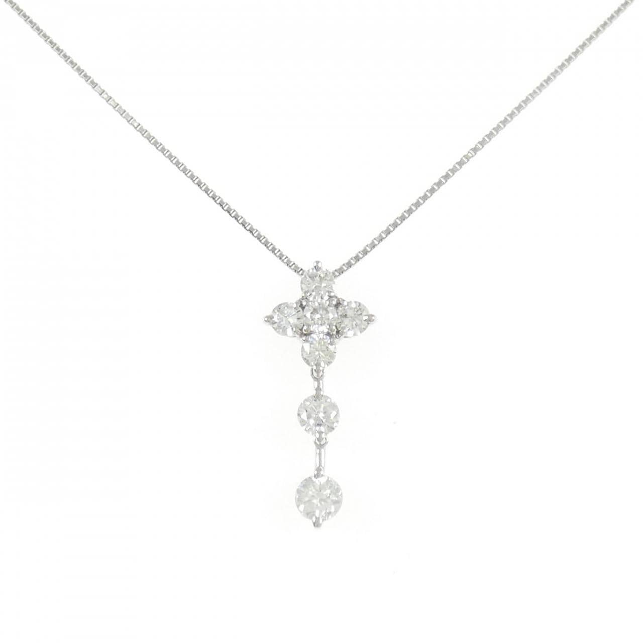 PT900/PT850 Flower Diamond Necklace 1.02CT
