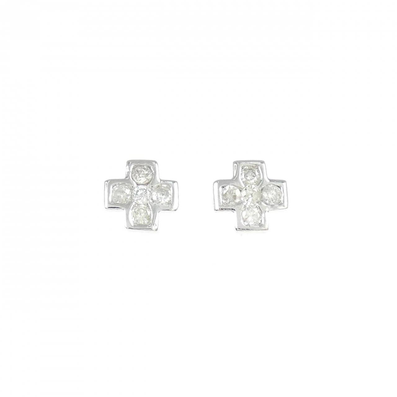 K14WG ダイヤモンド ピアス 0.16CT