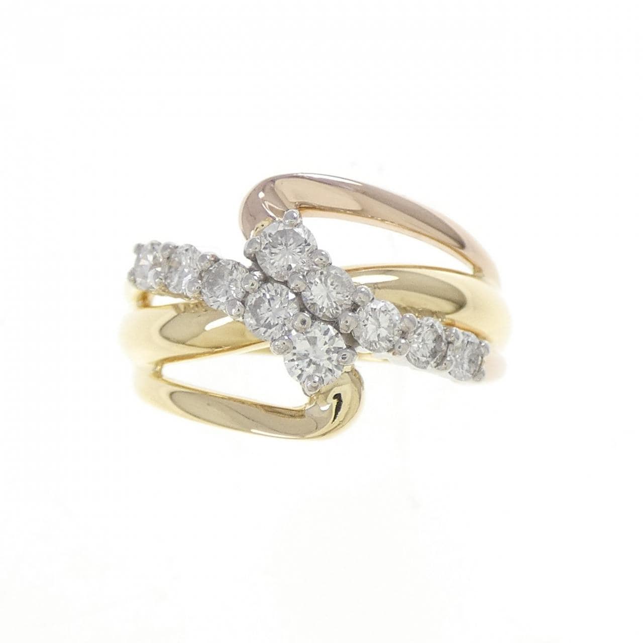 K18YG/PT900/K18PG ダイヤモンド リング 0.50CT