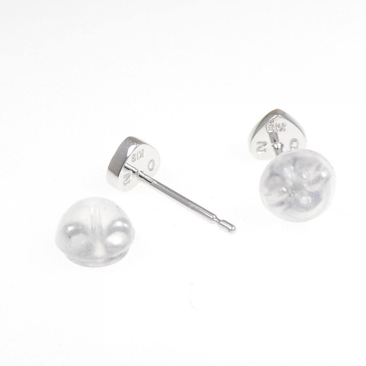 K18WG ハート ダイヤモンド ピアス 0.04CT
