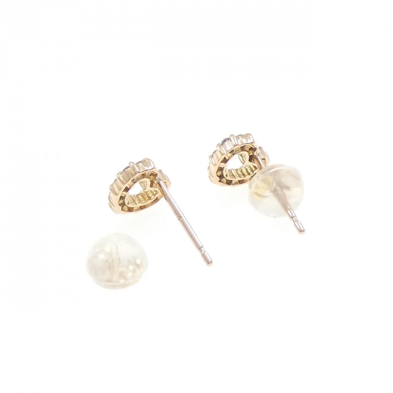 K18PG ハート ダイヤモンド ピアス 0.20CT