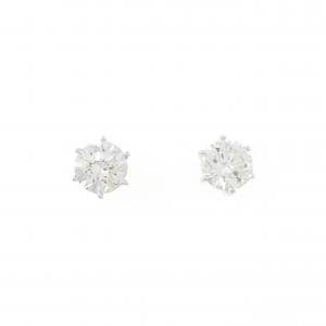 K18WG ダイヤモンド ピアス 1.011CT 1.031CT I-J SI1 VG-G
