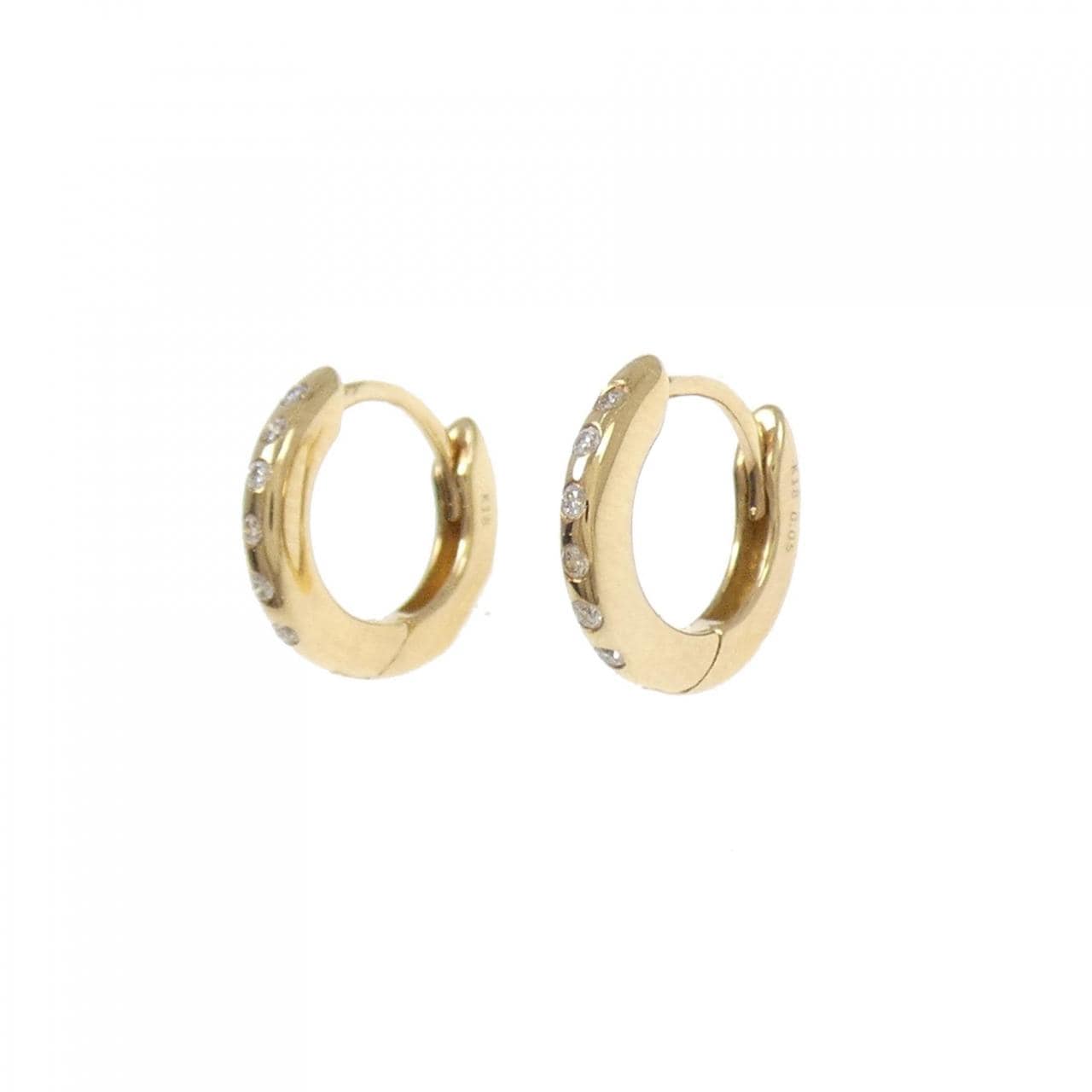 【新品】K18YG ダイヤモンド ピアス 0.05CT