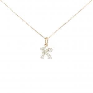 K18PG イニシャルK ダイヤモンド ネックレス 0.11CT