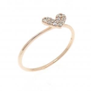 K10PG ハート ダイヤモンド リング