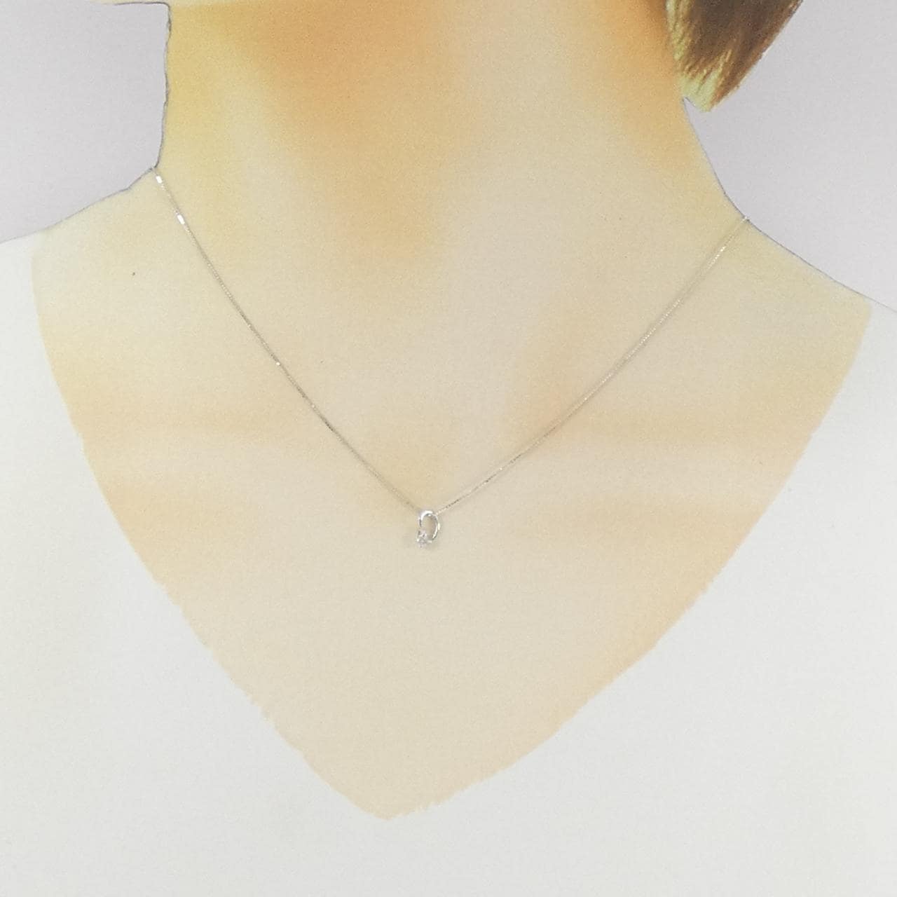 K10WG ダイヤモンド ネックレス 0.07CT