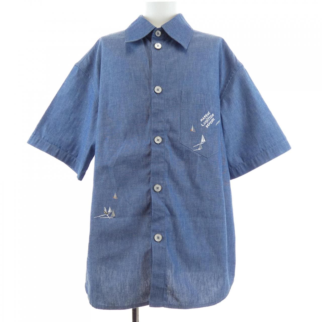 ルイヴィトン LOUIS VUITTON エンブロイダリー シャンブレー HTS18WWPI S／Sシャツ