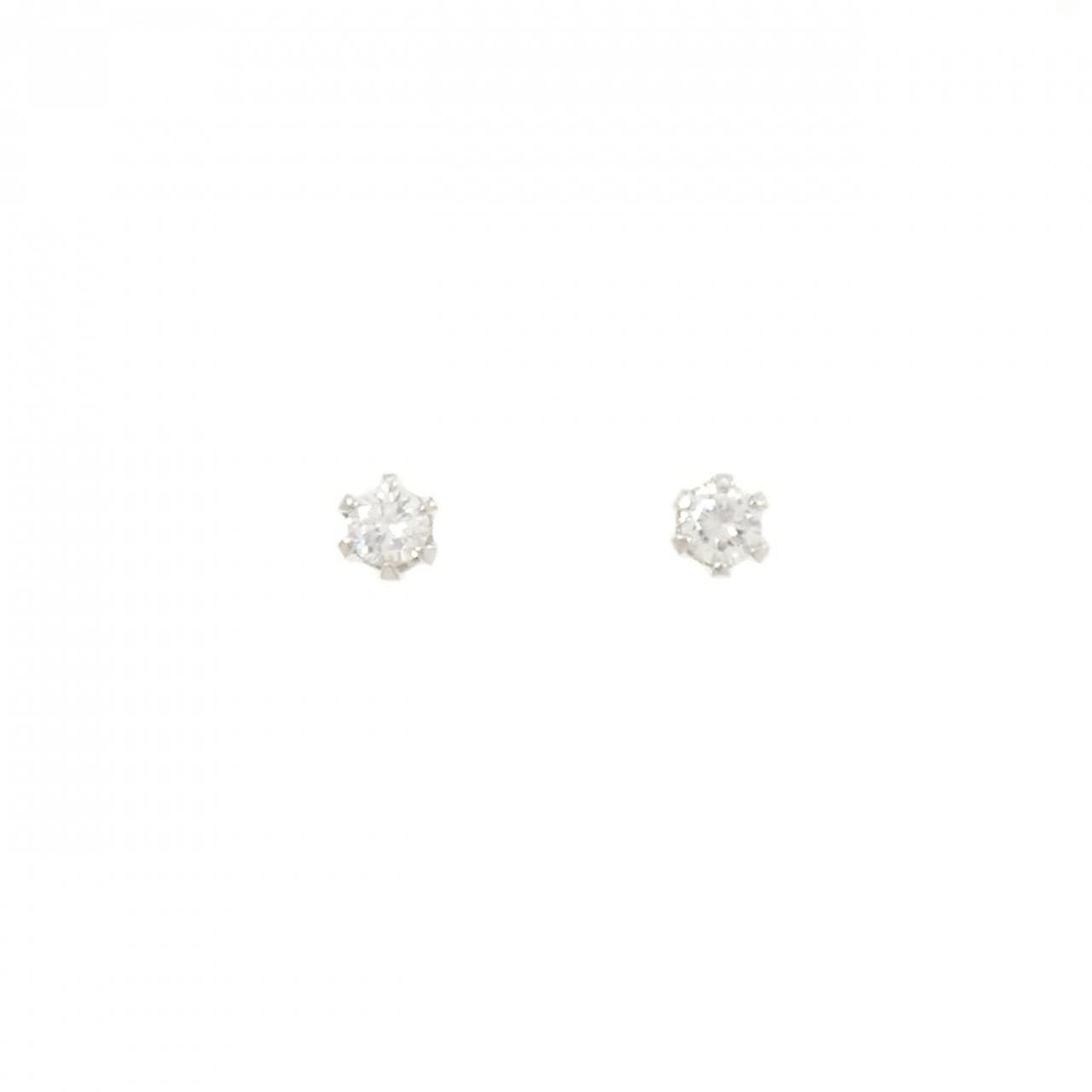 PT900 ソリティア ダイヤモンド ピアス 0.30CT