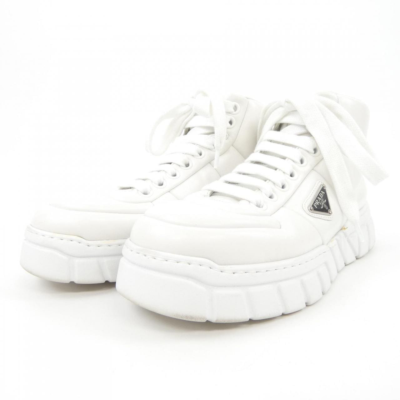 プラダ PRADA パデッドナッパレザー ハイトップ 2TE193 トライアングルロゴ スニーカー