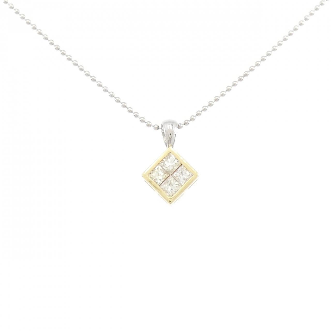K18YG/PT900/PT850 ダイヤモンド ネックレス 0.50CT