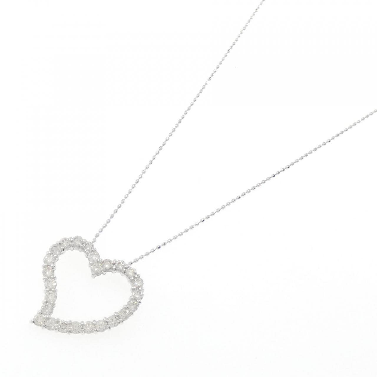 K18WG heart Diamond necklace 1.00CT