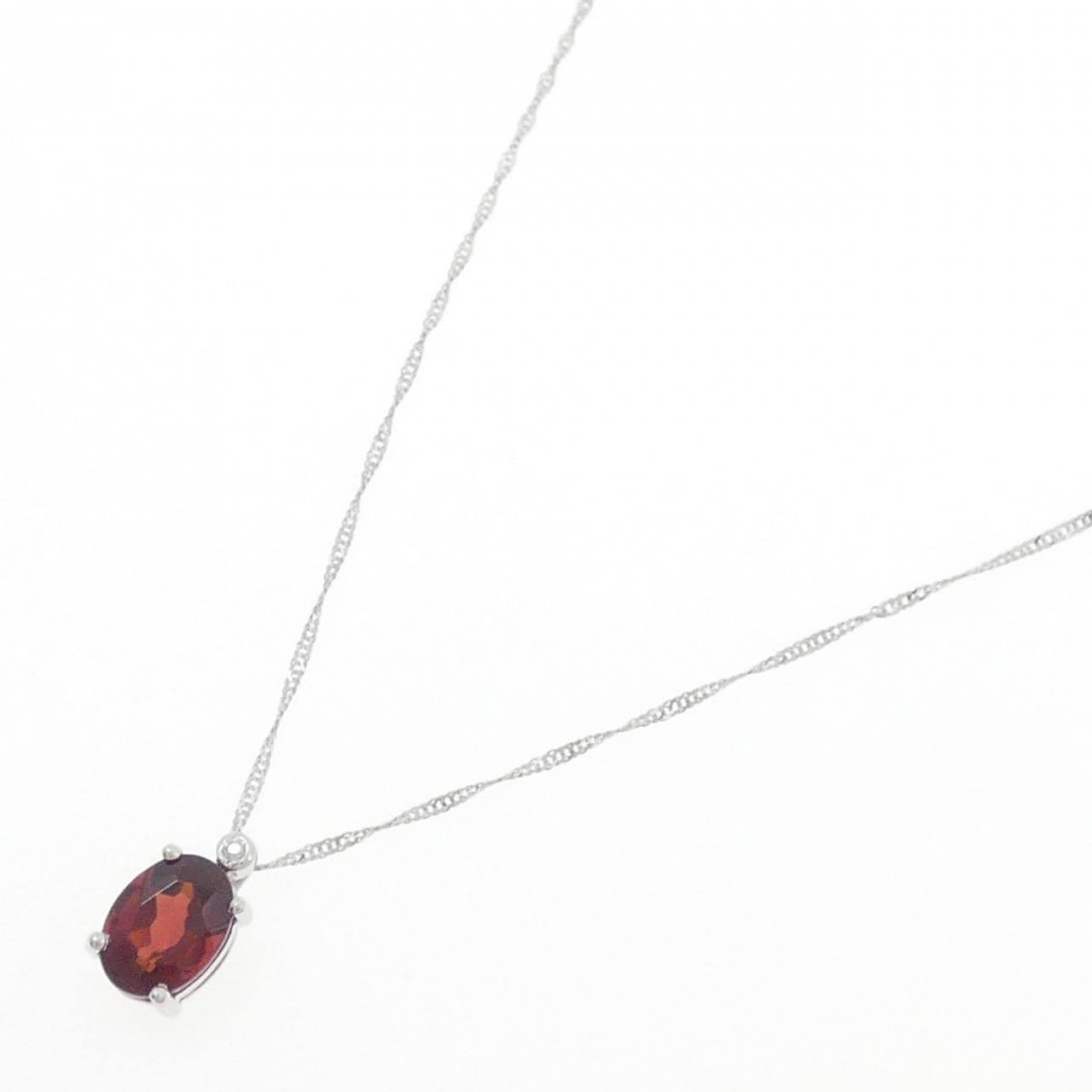 K18WG/750WG ガーネット ネックレス 1.10CT