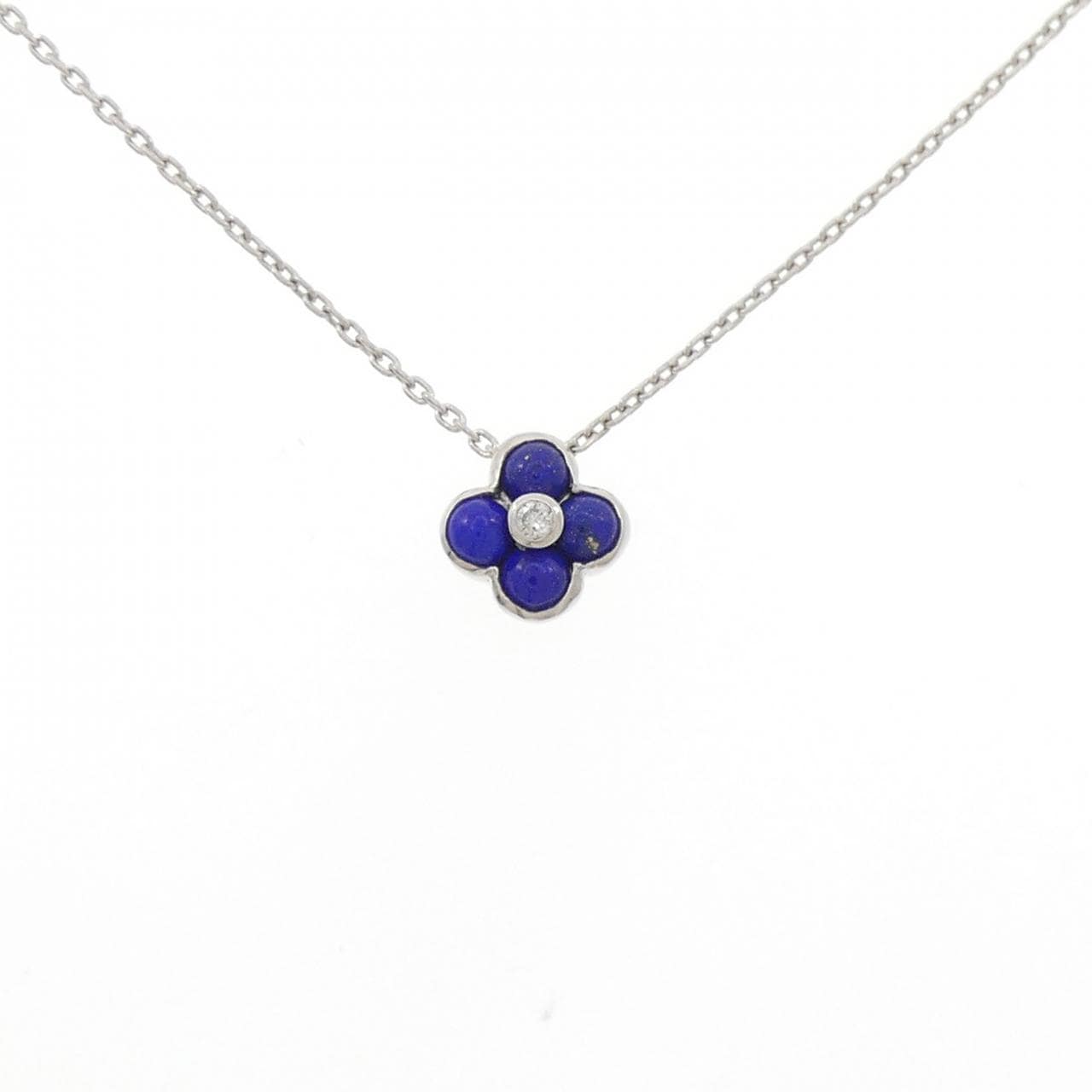 PT900/PT850 フラワー ラピスラズリ ネックレス