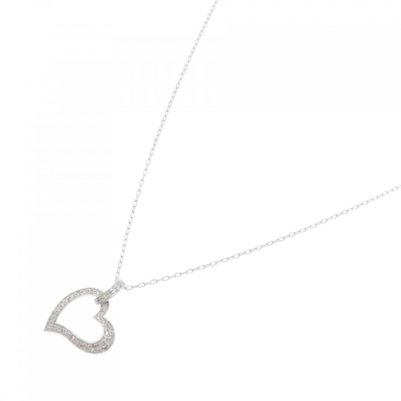K18WG ハート ダイヤモンド ネックレス 0.20CT