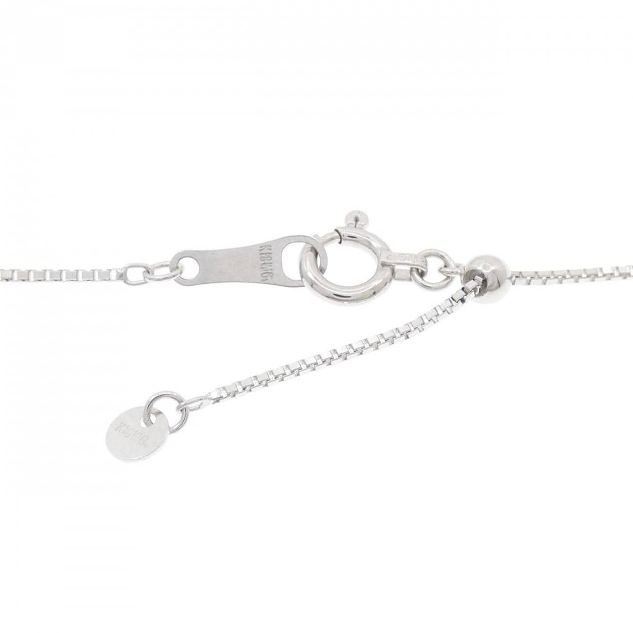 K18WG イニシャルM ダイヤモンド ネックレス 0.32CT
