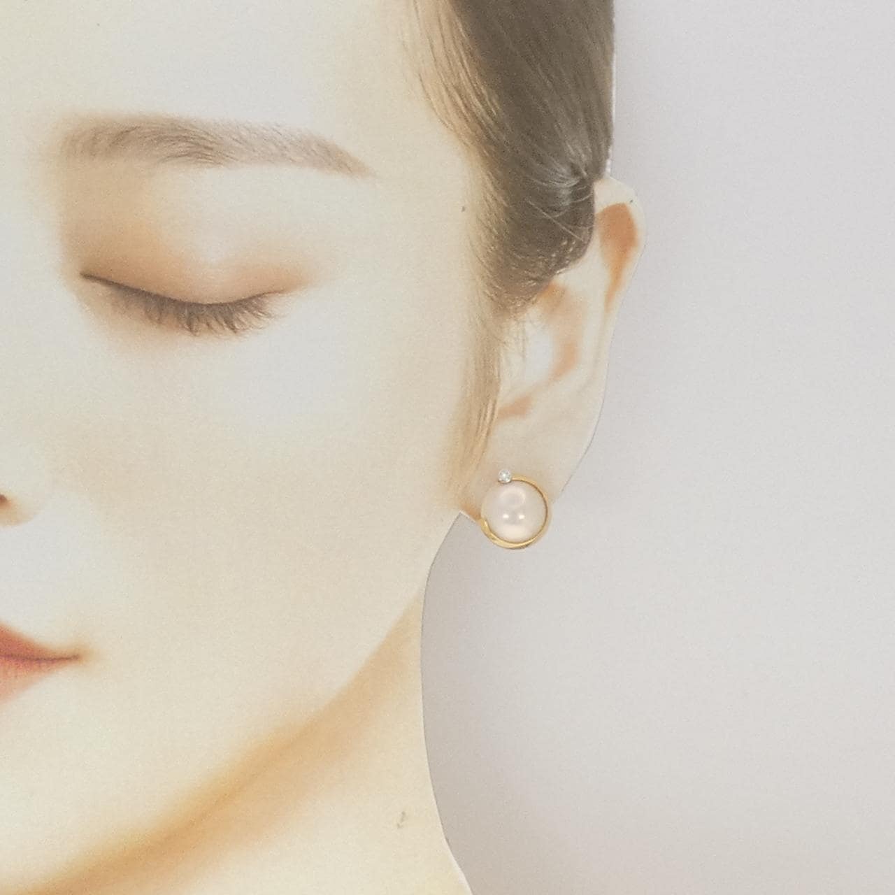 K18YG/PT900 マベパール ピアス