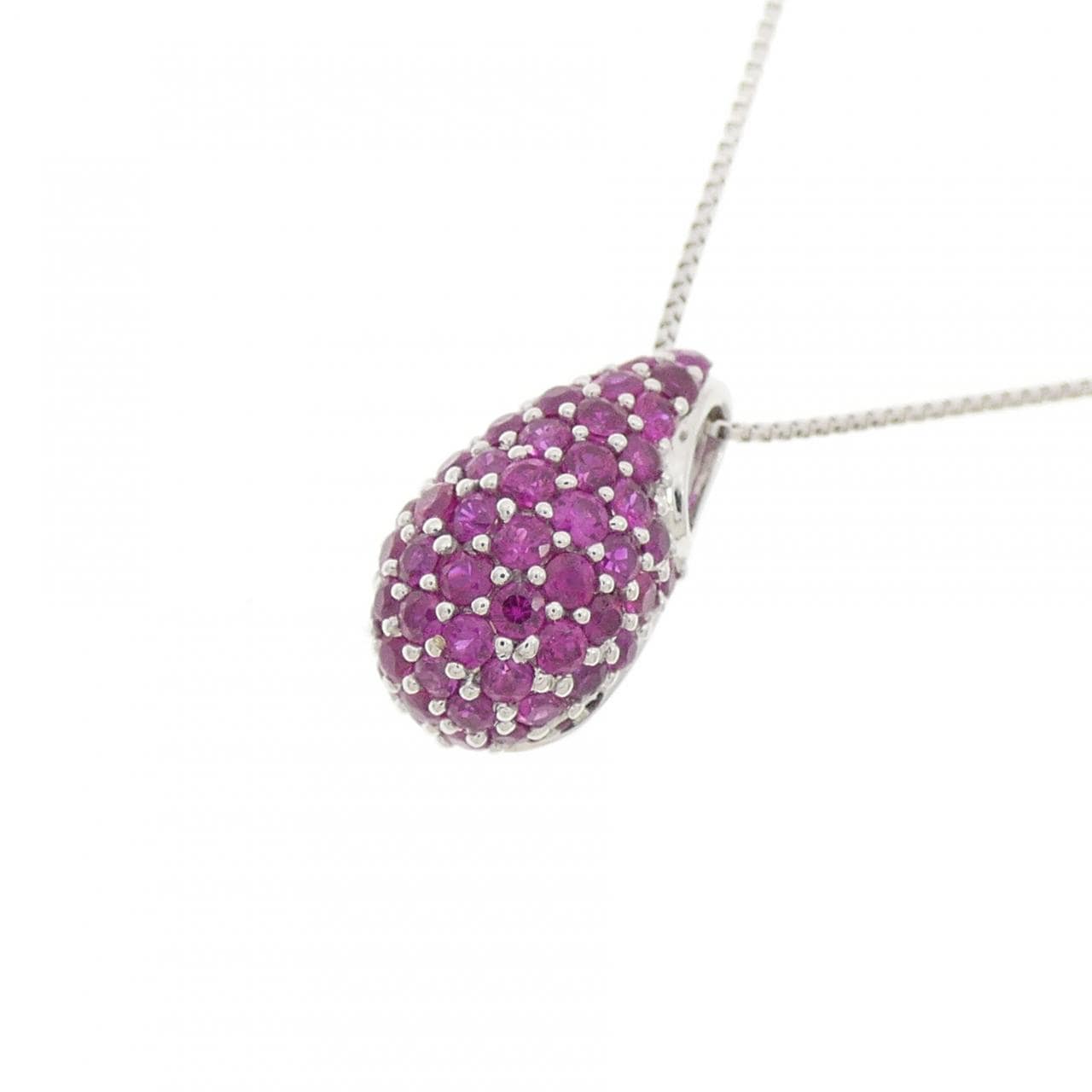 K18WG ルビー ネックレス 0.80CT