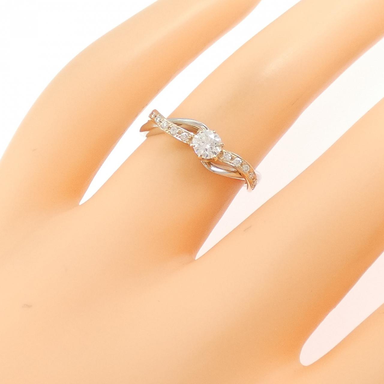PT900/K18PG ダイヤモンド リング 0.209CT E SI2 EXT