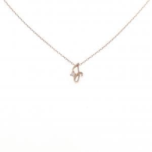 K10PG イニシャルF ダイヤモンド ネックレス 0.01CT