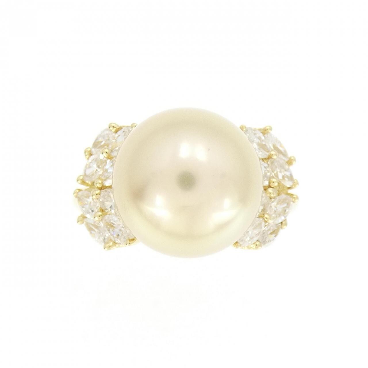 750YG White Butterfly Pearl Ring 10.6mm