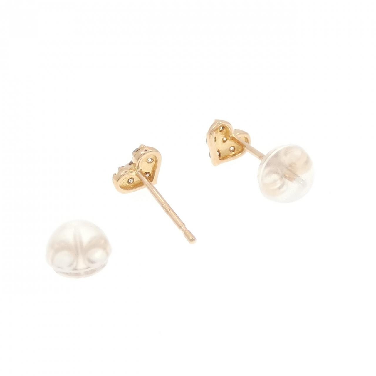 K18PG心形鑽石耳環0.10CT