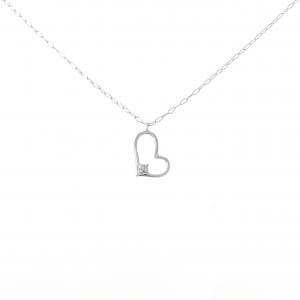 K10WG ハート ダイヤモンド ネックレス