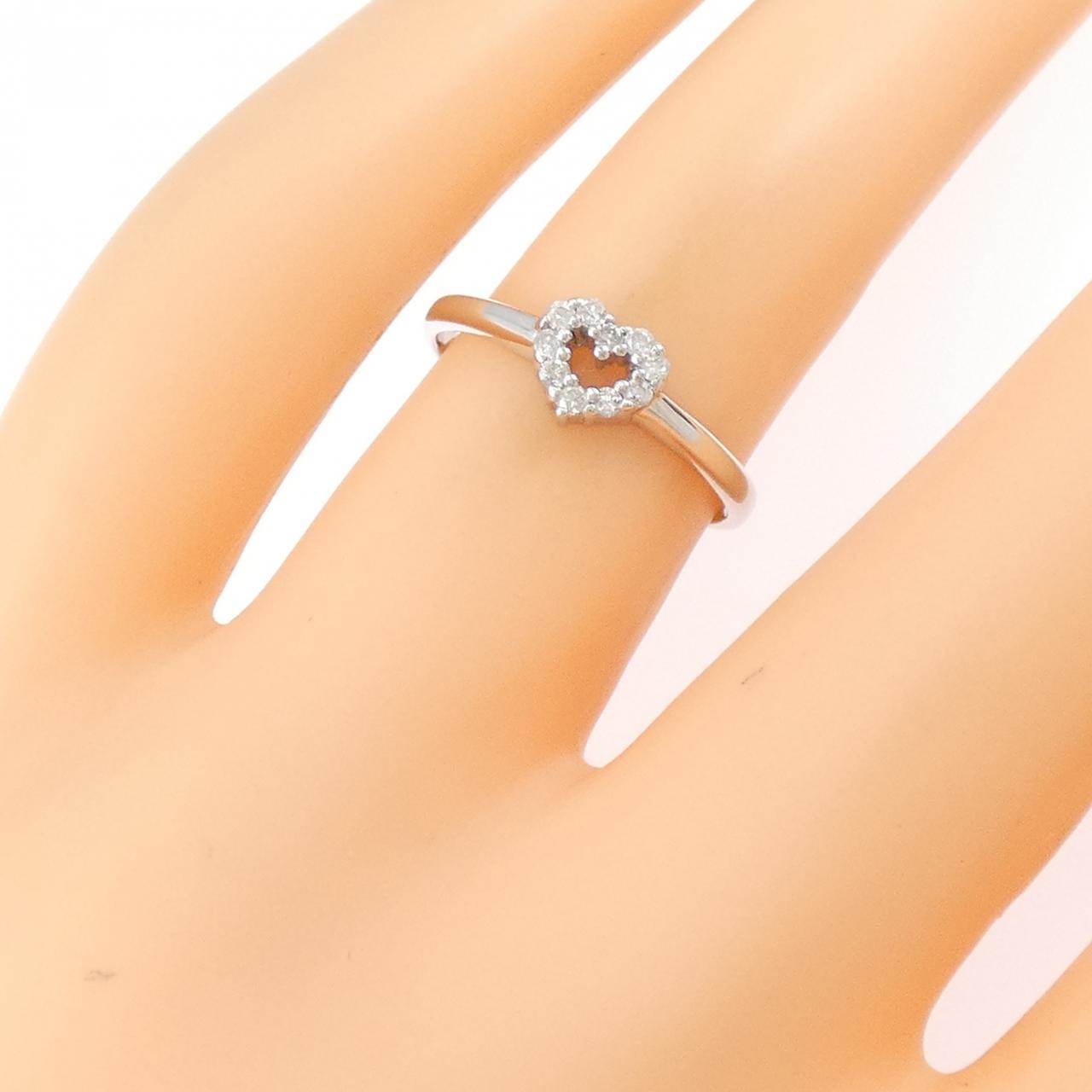 K14WG ハート ダイヤモンド リング 0.10CT