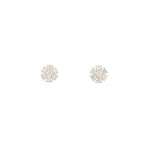 【リメイク】K10YG フラワー ダイヤモンド ピアス 0.30CT