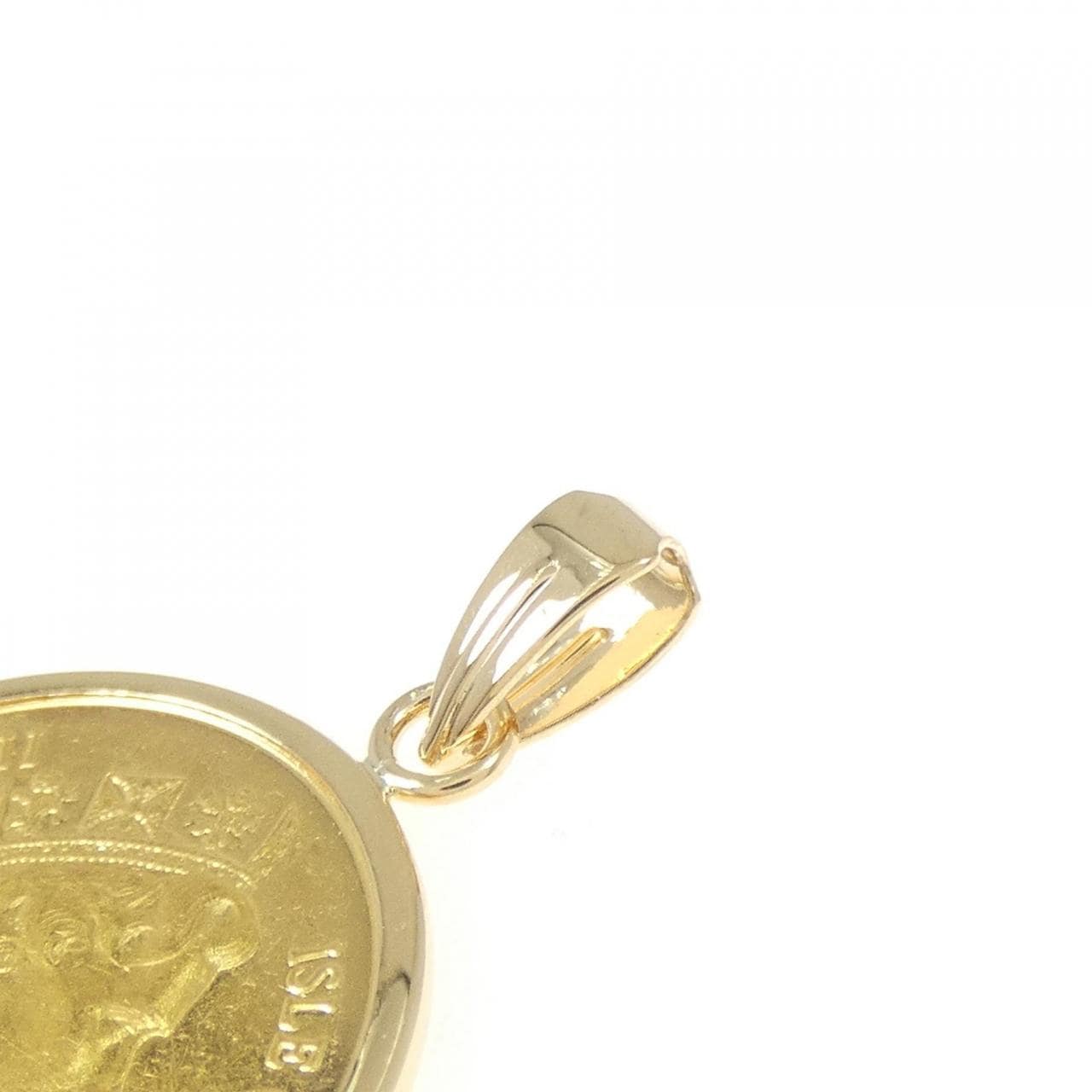 K18YG(枠) コイン ペンダント