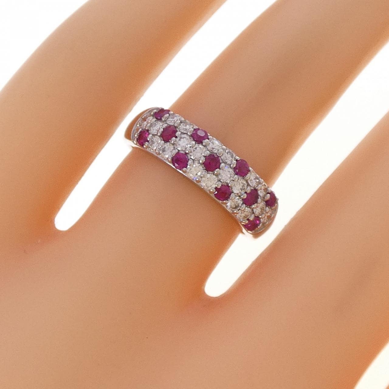 PT900 パヴェ ルビー リング 0.32CT