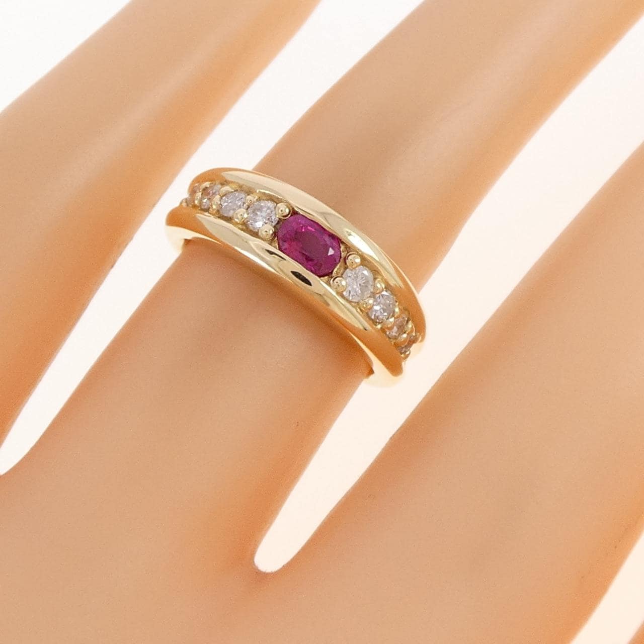 K18YG ルビー リング 0.31CT