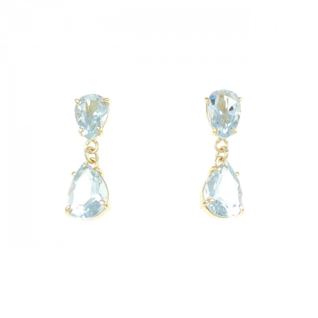 K18YG Aquamarine earrings
