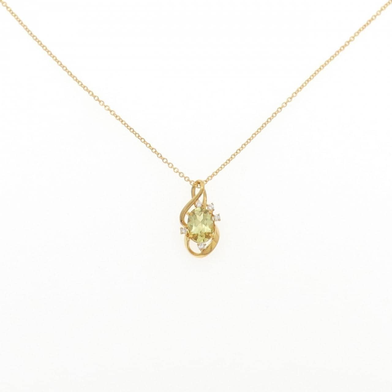 K24YG クリソベリル ネックレス 0.84CT