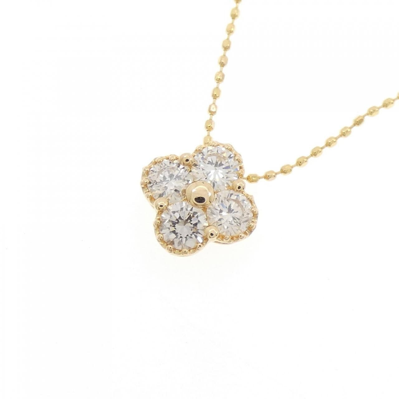 K18YG 花朵鑽石項鍊 0.60CT