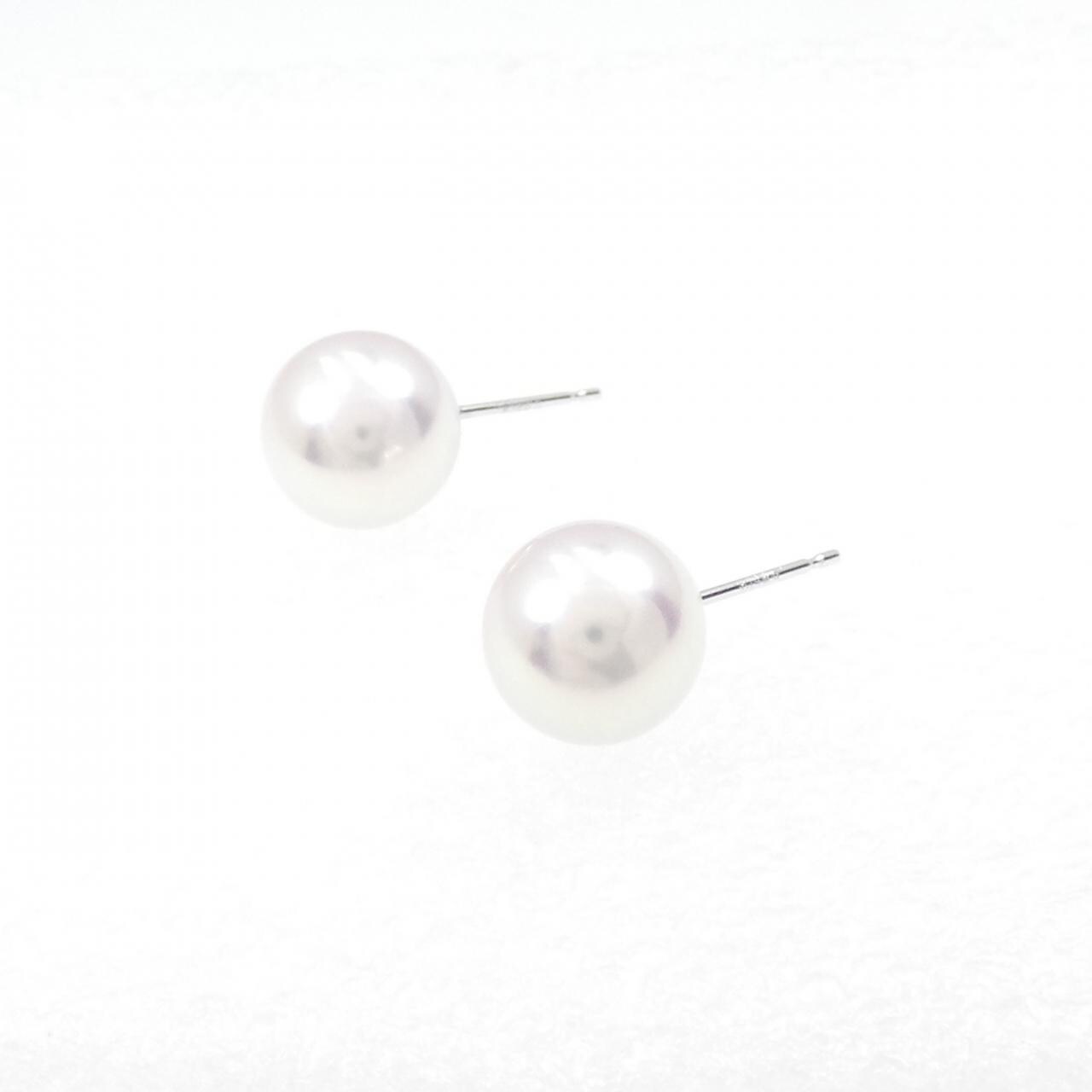 シルバークラスプ/K14WG アコヤパール ネックレス ピアスセット8.5-9mm