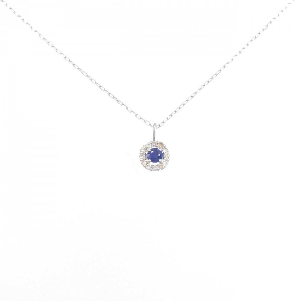 [BRAND NEW] PT900 Sapphire Necklace 0.05CT