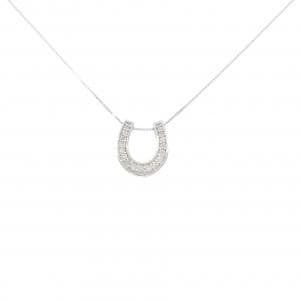 K18WG ホースシュー ダイヤモンド ネックレス 0.20CT