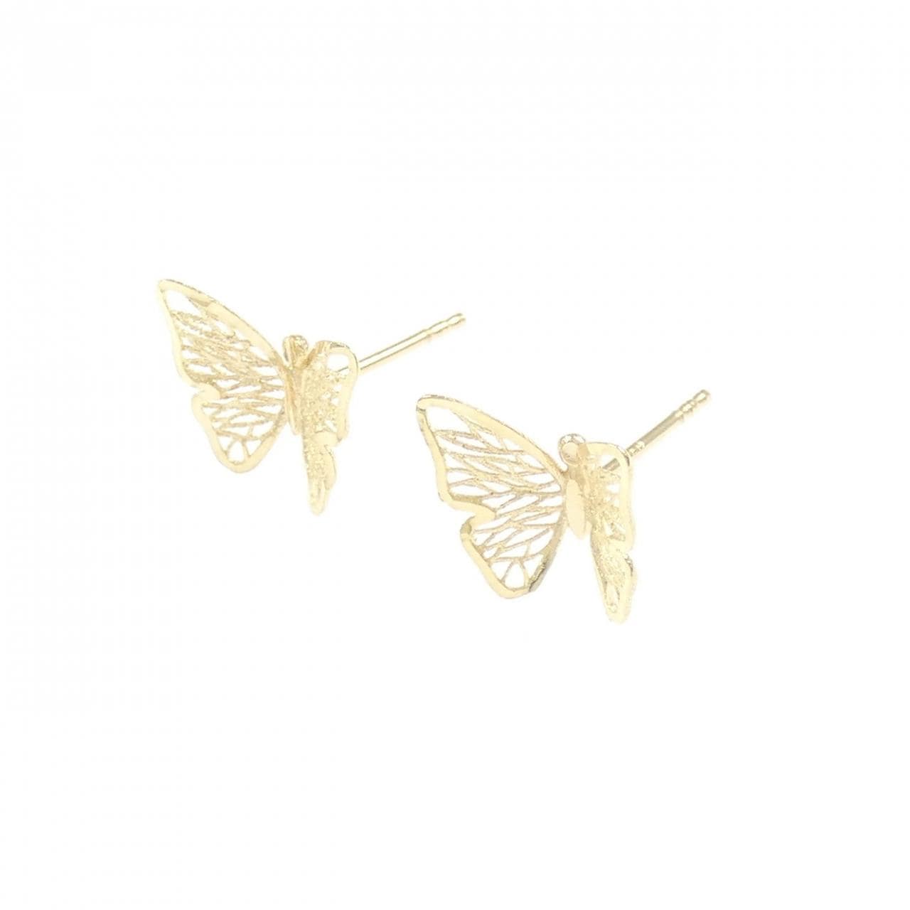 K18YG バタフライ ピアス