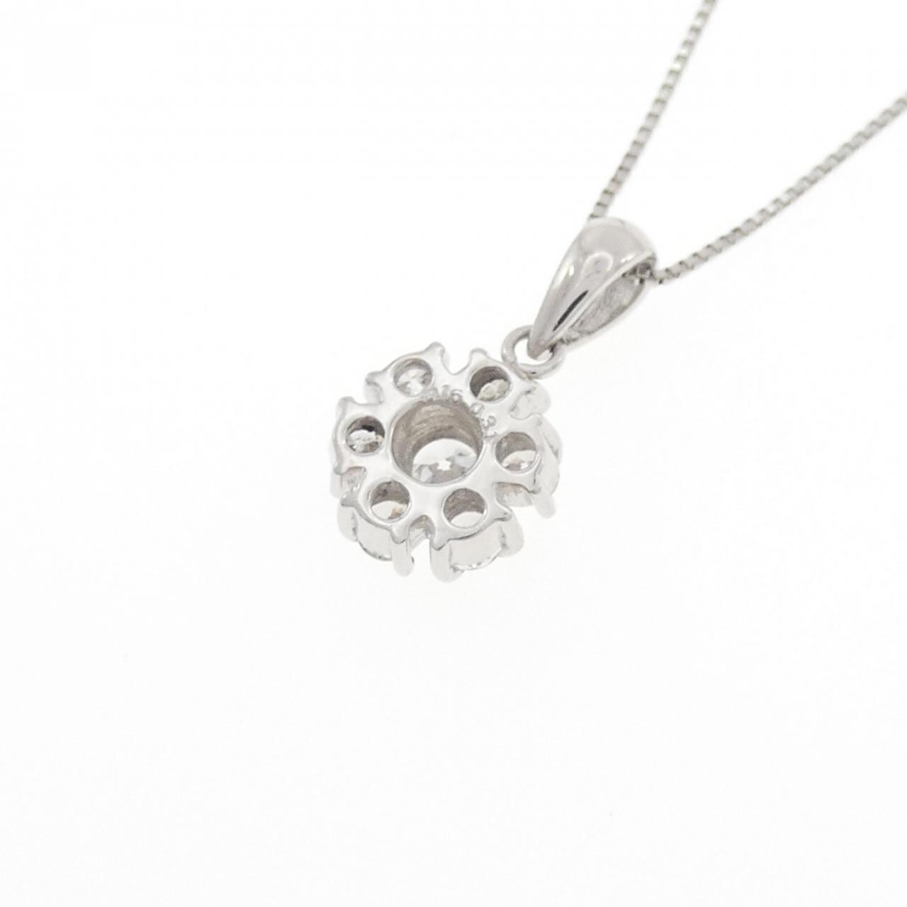 PT900/PT850 フラワー ダイヤモンド ネックレス 0.16CT
