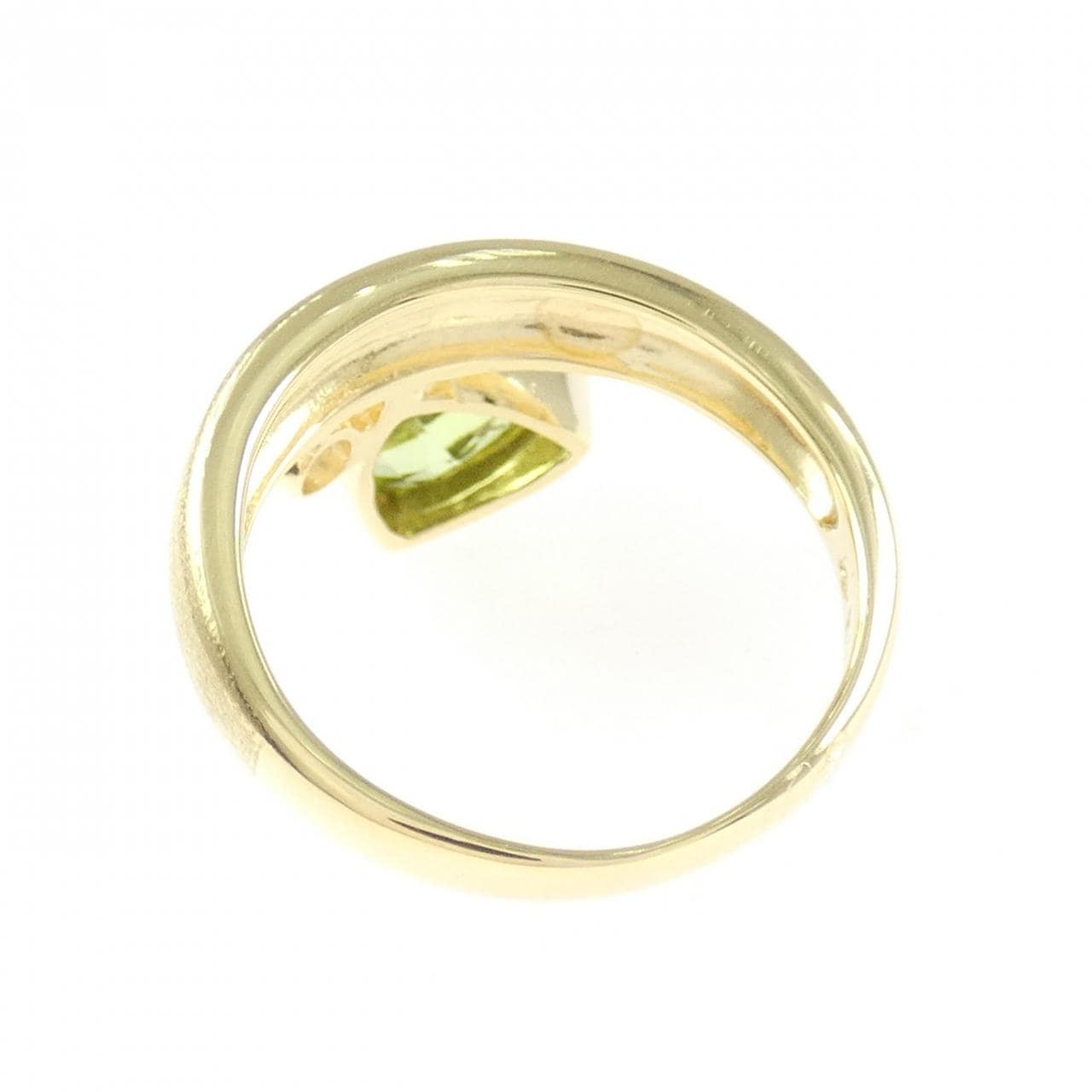 K18YG ペリドット リング 1.70CT
