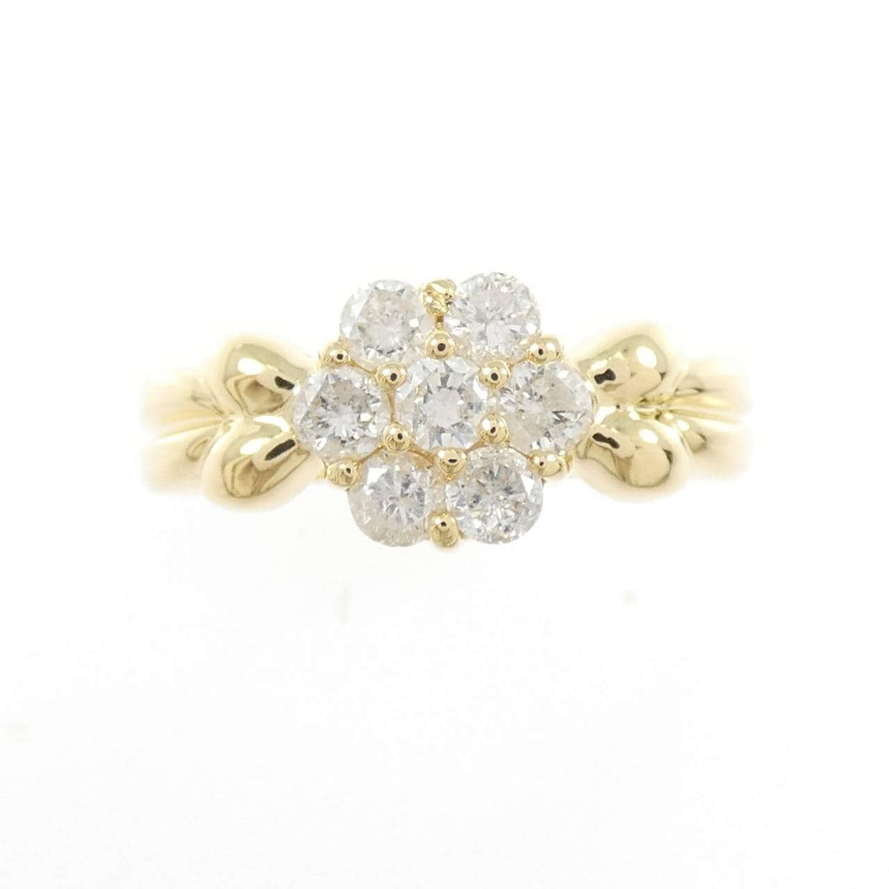 K18YG フラワー ダイヤモンド リング 0.53CT