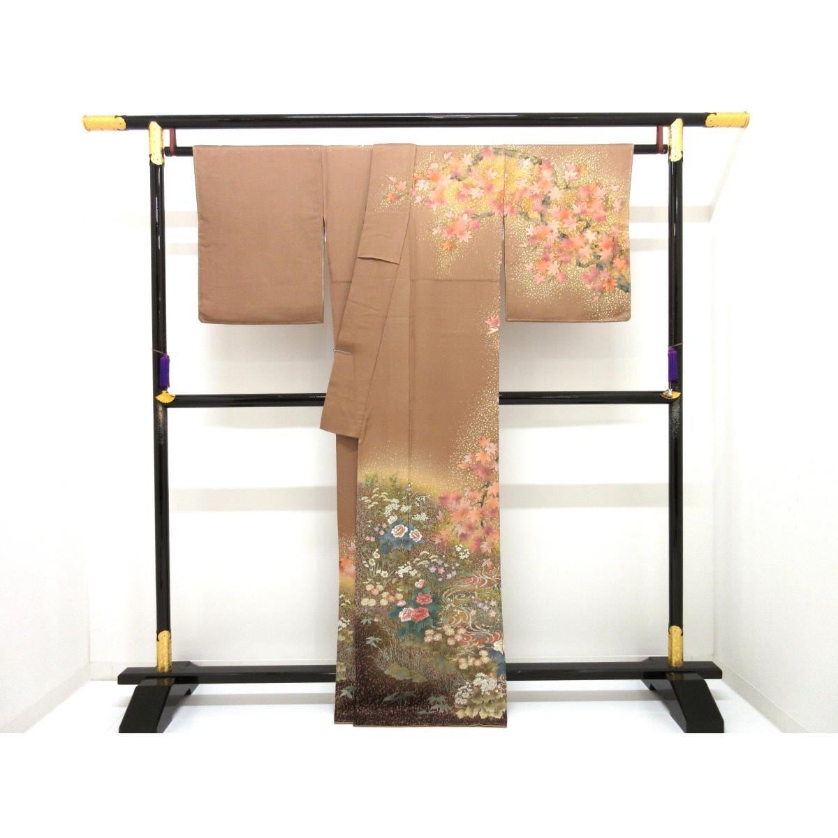 【未使用品】訪問着　友禅金彩加工　刺繍入り