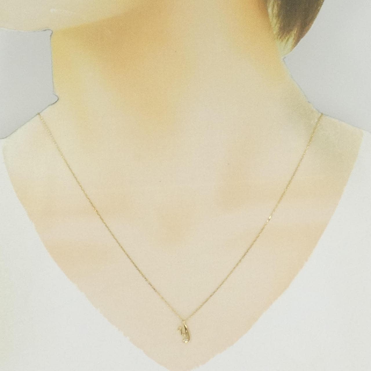 K18YG イニシャルY ダイヤモンド ネックレス 0.01CT