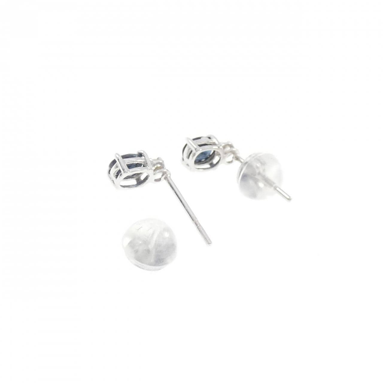 K14WG藍寶石耳釘