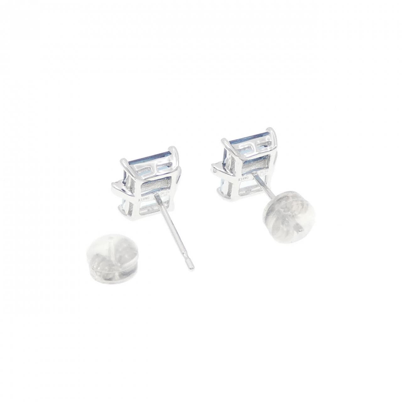 K18WG ブルートパーズ ピアス 2.14CT