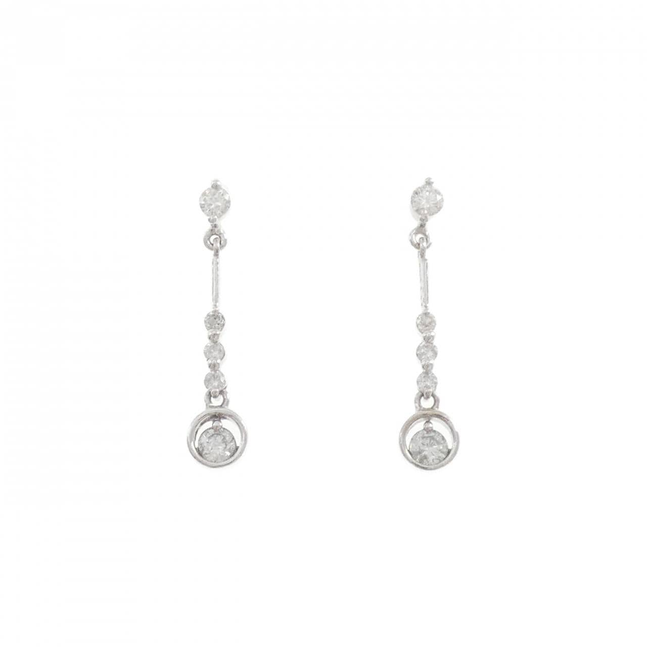 K18WG ダイヤモンド ピアス 0.32CT